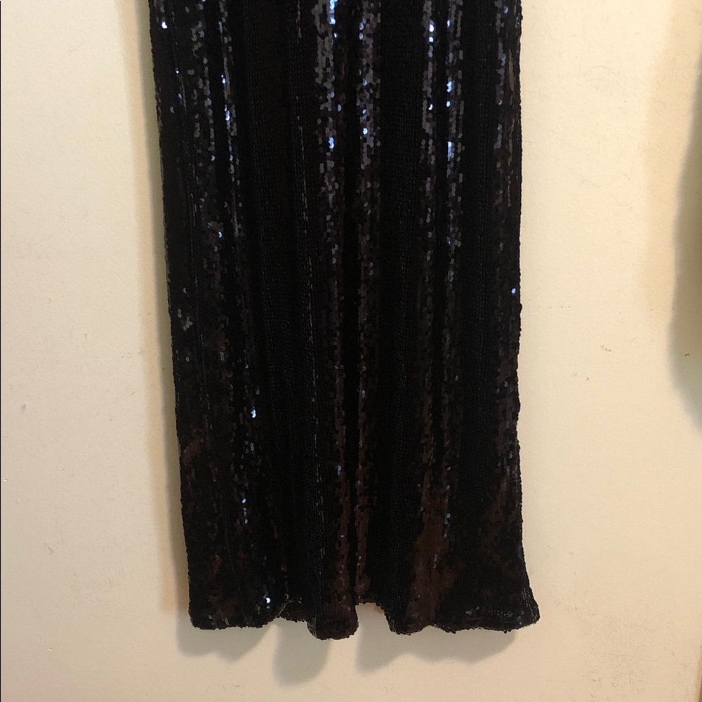 Lulu's Black Sequin Strapless Prom Dress - Picture 9 of 10